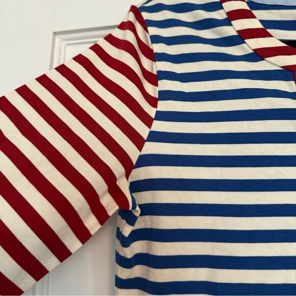 Red White and Blue Patriotic Lace Up J.Crew Maxi Dress EUC 4th of July - Picture 10 of 14